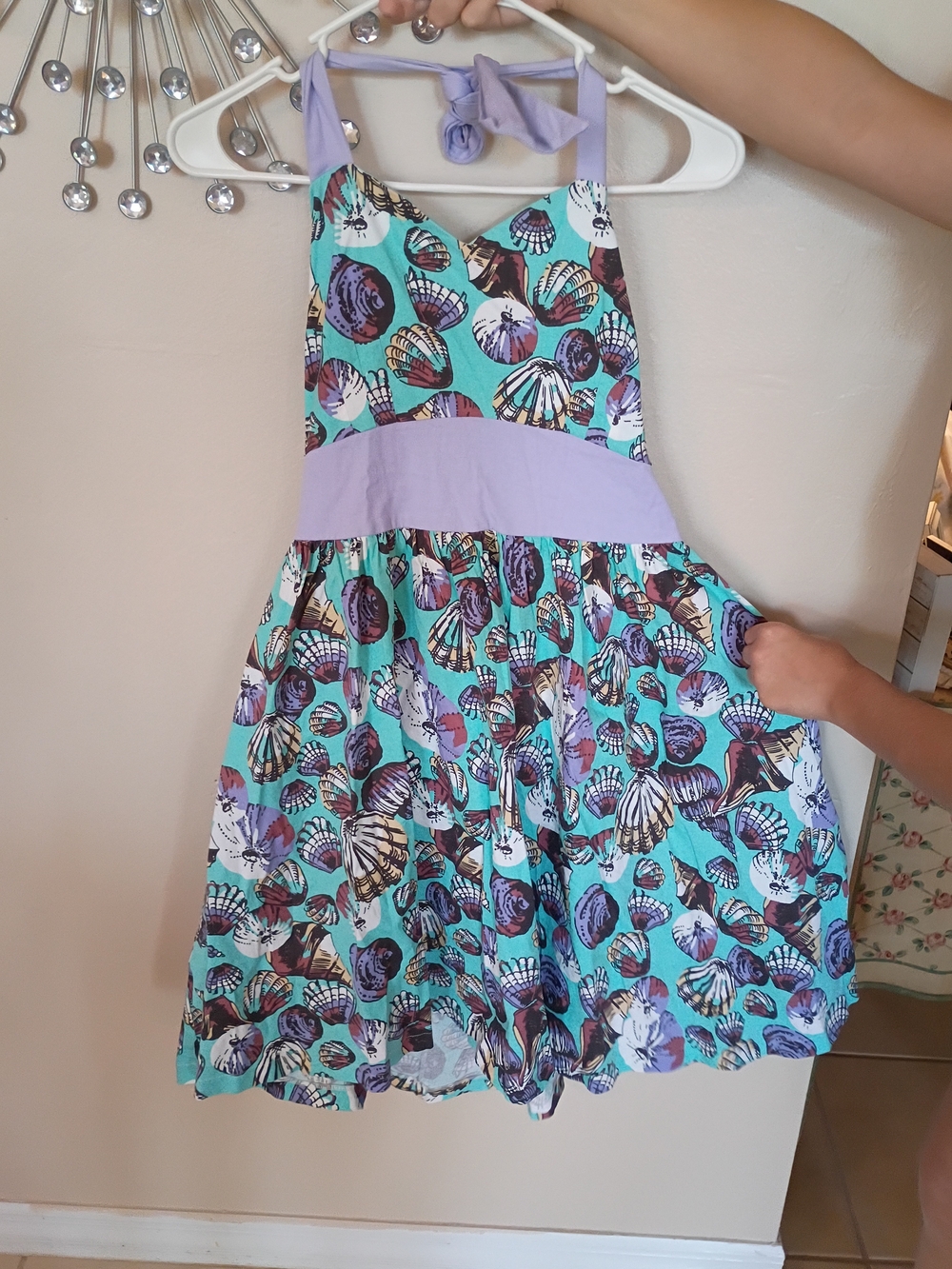 Lindy Bop Woman's Aqua and Lavender Seashell Sundress